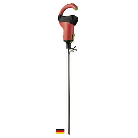 Drum Pump, Stainless Steel, 39 Long, Battery Operated Motor, 100 Watts Power